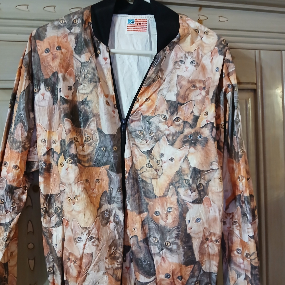 Cat Lover's Multicolor Bomber Jacket - image 1